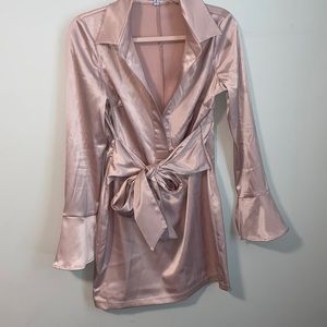 Pink fashion nova silk dress